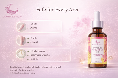 Caramela Beauty Cyperus Rotundus Oil for Natural Hair Reduction - 60Ml/2Oz