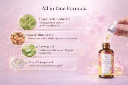 Caramela Beauty Cyperus Rotundus Oil for Natural Hair Reduction - 60Ml/2Oz